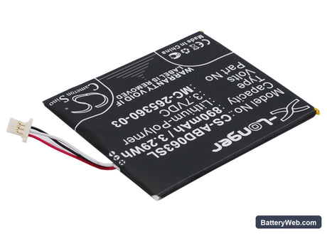 Amazon Kindle 7 Replacement Battery, 3.7V, 890mAh, Li-Polymer 3