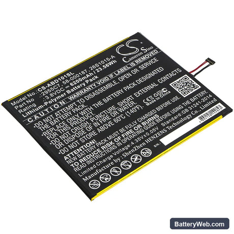 Amazon Kindle Fire HD 10.1 Replacement Battery, 3.8V, 6200mAh, Li-Polymer 1