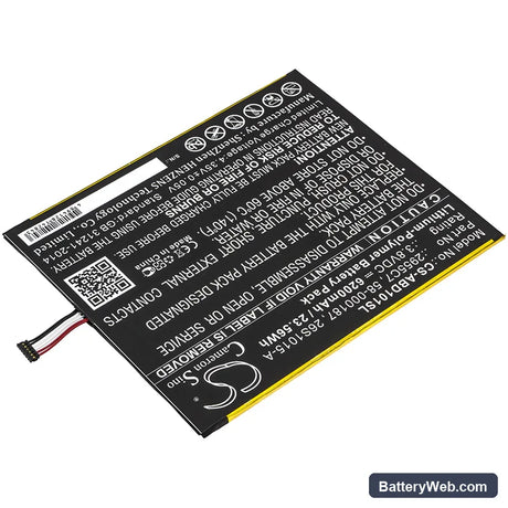 Amazon Kindle Fire HD 10.1 Replacement Battery, 3.8V, 6200mAh, Li-Polymer 2