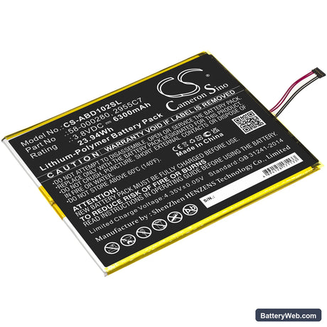 Amazon Kindle Fire HD 10.1 9th Replacement Battery, 3.8V, 6300mAh, Li-Polymer 1