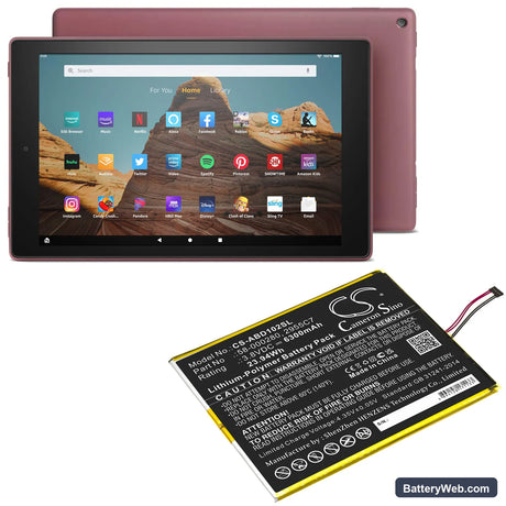 Amazon Kindle Fire HD 10.1 9th Replacement Battery, 3.8V, 6300mAh, Li-Polymer 6