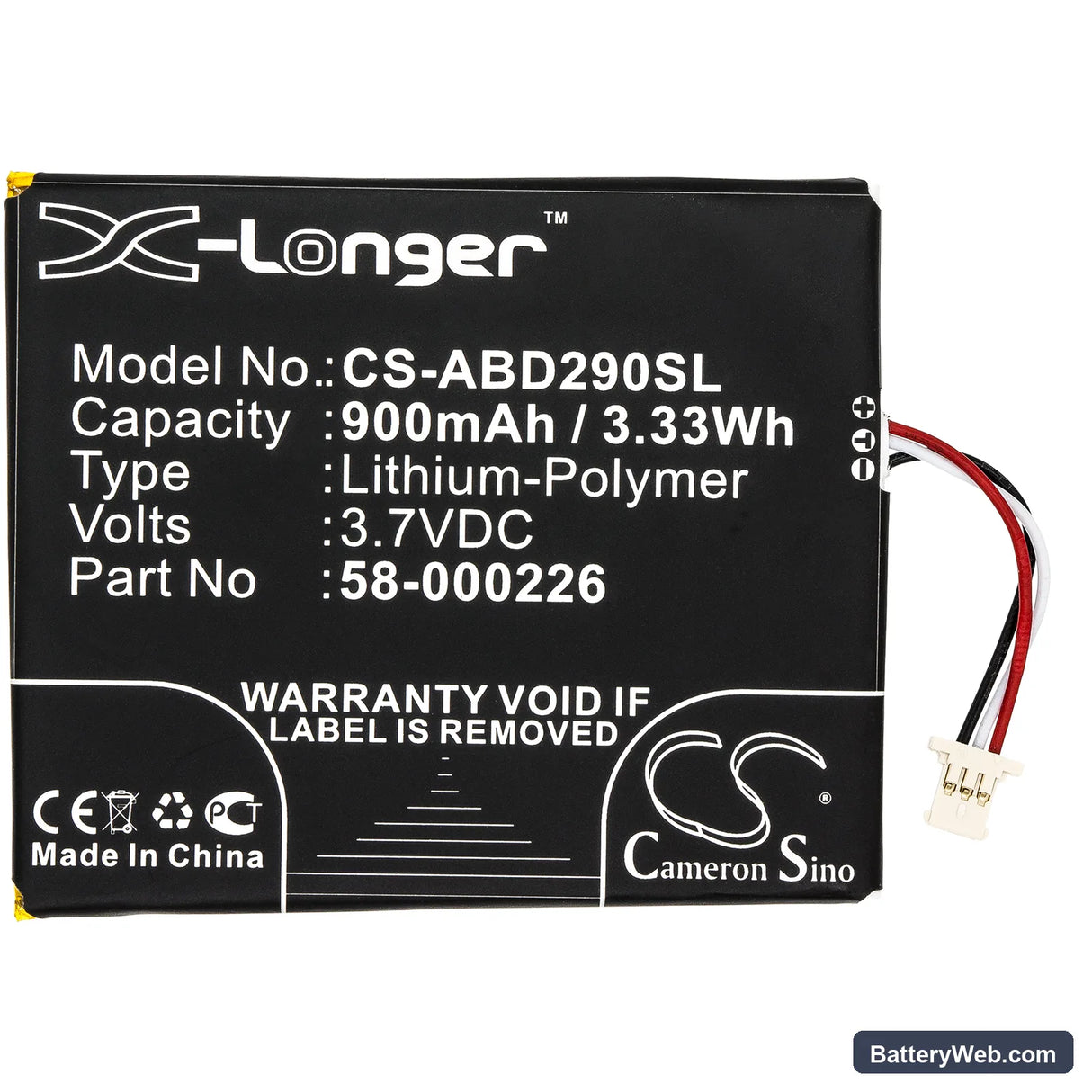 Amazon Kindle 10th Replacement Battery, 3.7V, 900mAh, Li-Polymer 3