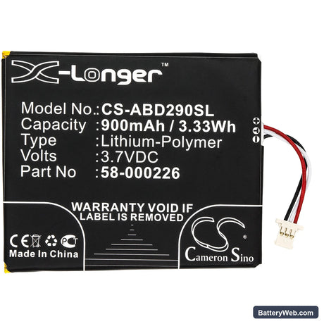 Amazon Kindle 10th Replacement Battery, 3.7V, 900mAh, Li-Polymer 3