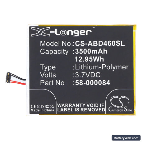 Amazon Kindle Fire HD 7" Replacement Battery, 3.7V, 3500mAh, Li-Polymer 3