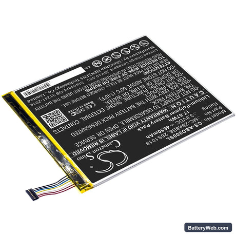 Amazon Kindle Fire HD 8 Replacement Battery, 3.8V, 4650mAh, Li-Polymer 2