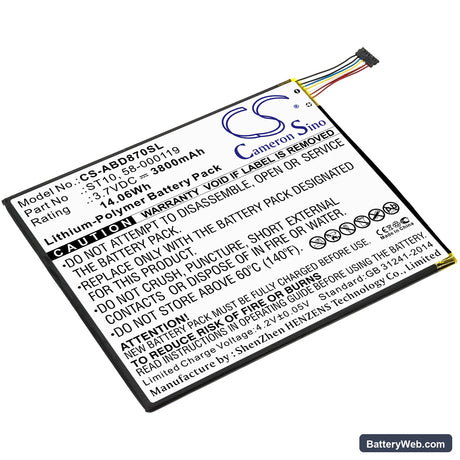 Amazon Kindle Fire HD 10 Replacement Battery, 3.7V, 3800mAh, Li-Polymer 1