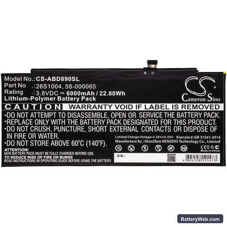 Amazon Kindle Fire HDX 8.9 Replacement Battery, 3.8V, 6000mAh, Li-Polymer 3