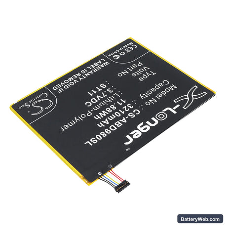 Amazon Kindle Fire HD 8 5th Replacement Battery, 3.7V, 3210mAh, Li-Polymer 2