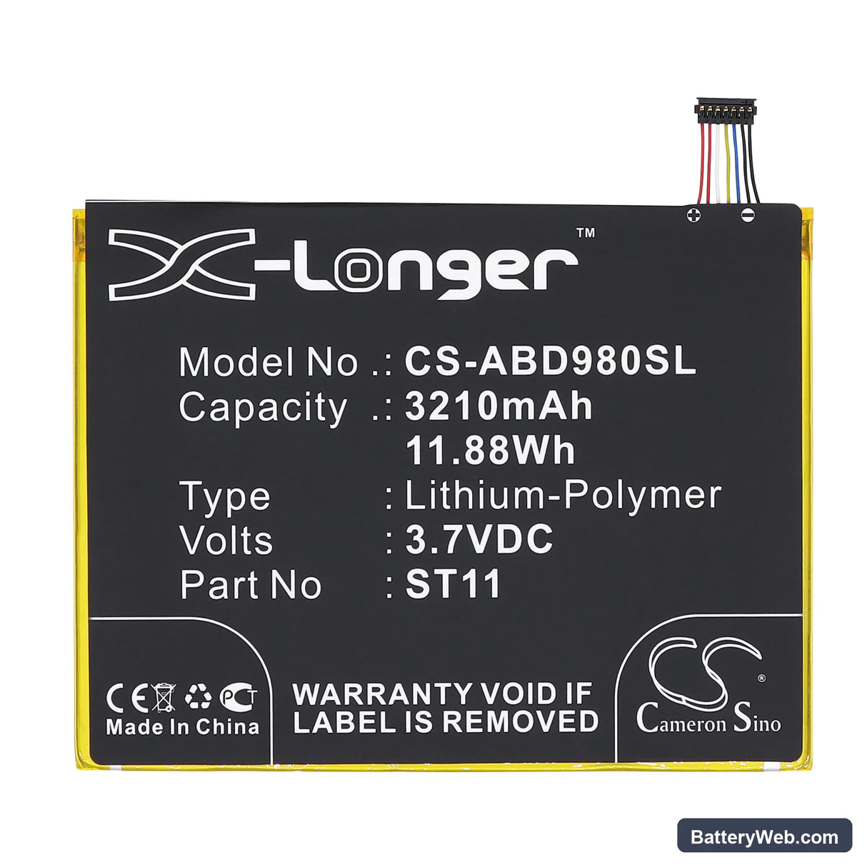 Amazon Kindle Fire HD 8 5th Replacement Battery, 3.7V, 3210mAh, Li-Polymer 3