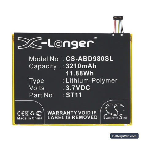 Amazon Kindle Fire HD 8 5th Replacement Battery, 3.7V, 3210mAh, Li-Polymer 3