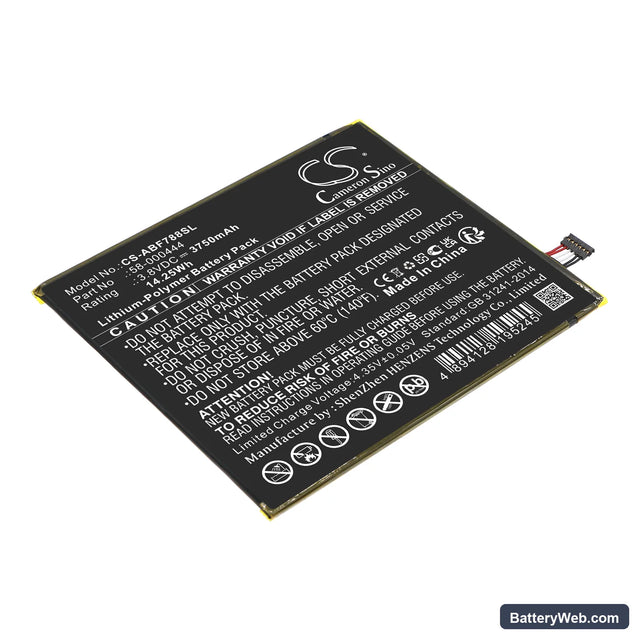 Amazon Kindle Fire 7 2th Replacement Battery, 3.8V, 3750mAh, Li-Polymer 1