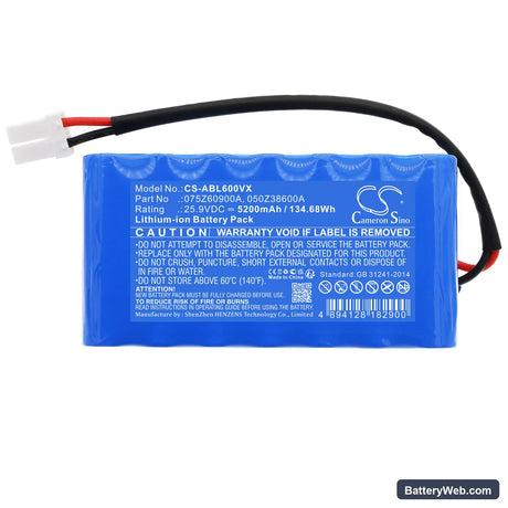 Wiper i130S Replacement Battery, 25.9V, 5200mAh, Li-ion 3