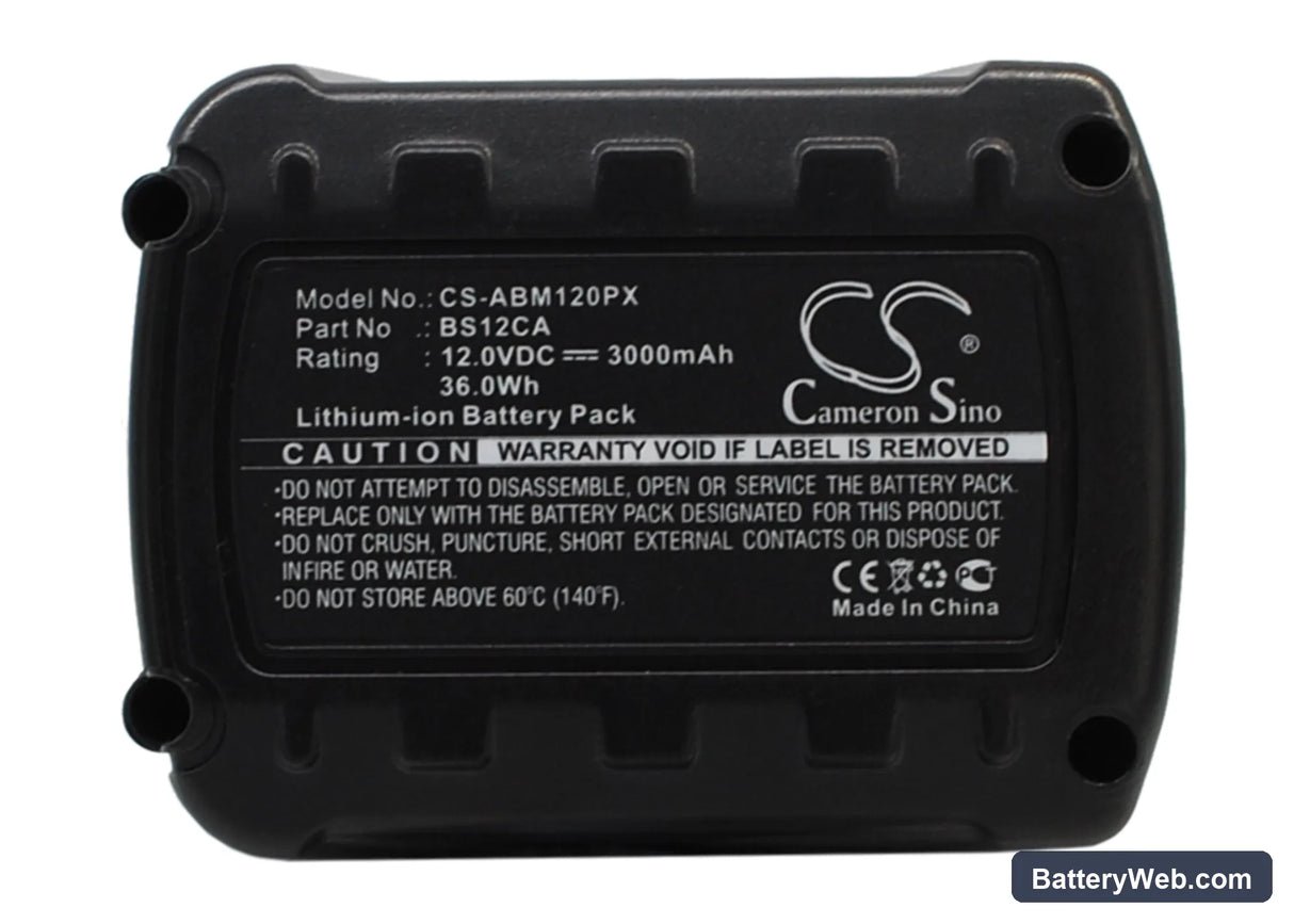 AEG MC-BS12CA Replacement Battery, 12V, 3000mAh, Li-ion 1