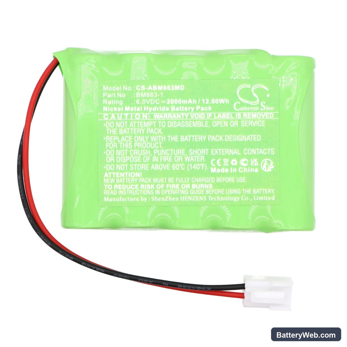 New Age Pocket Family Replacement Battery, 6V, 2000mAh, Ni-MH 3