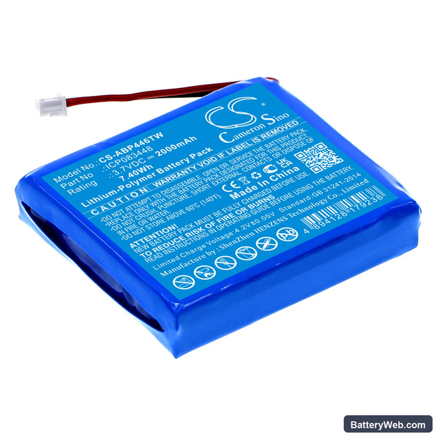 Midland Albrecht TecTalk Float Replacement Battery, 3.7V, 2000mAh, Li-Polymer 1