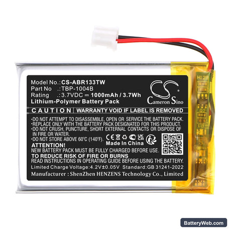 Albrecht Bambini Replacement Battery, 3.7V, 1000mAh, Li-Polymer 3
