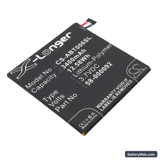 Amazon Fire HD 6 Replacement Battery, 3.7V, 3400mAh, Li-Polymer 1