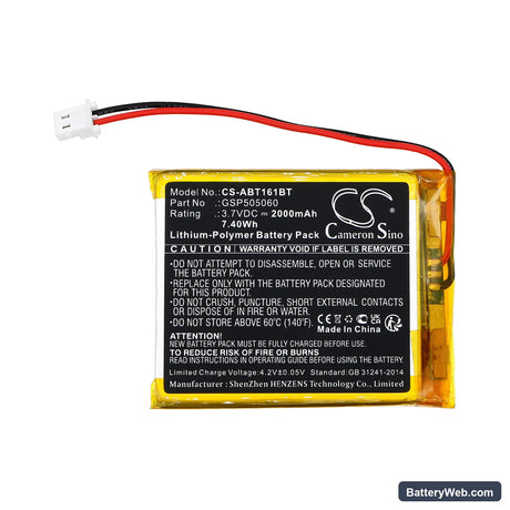 Abus TVAC16001 Replacement Battery, 3.7V, 2000mAh, Li-Polymer 3