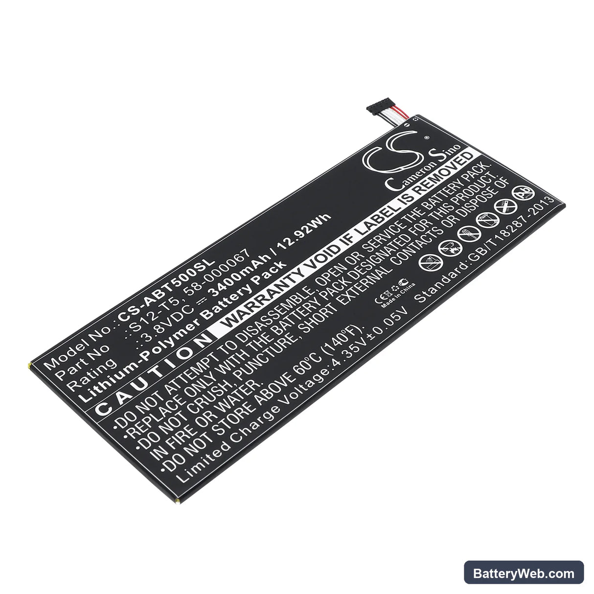 Amazon Replacement Battery, 3.8V, 3400mAh, Li-Polymer 1