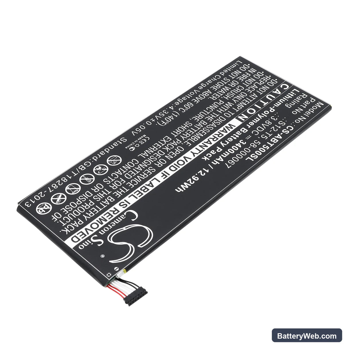 Amazon Replacement Battery, 3.8V, 3400mAh, Li-Polymer 2
