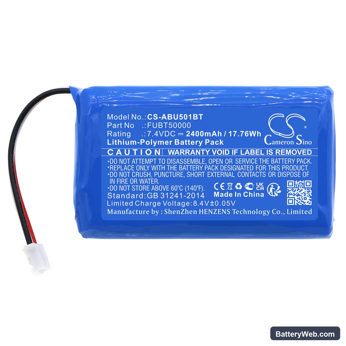 Abus Secvest Replacement Battery, 7.4V, 2400mAh, Li-Polymer 3