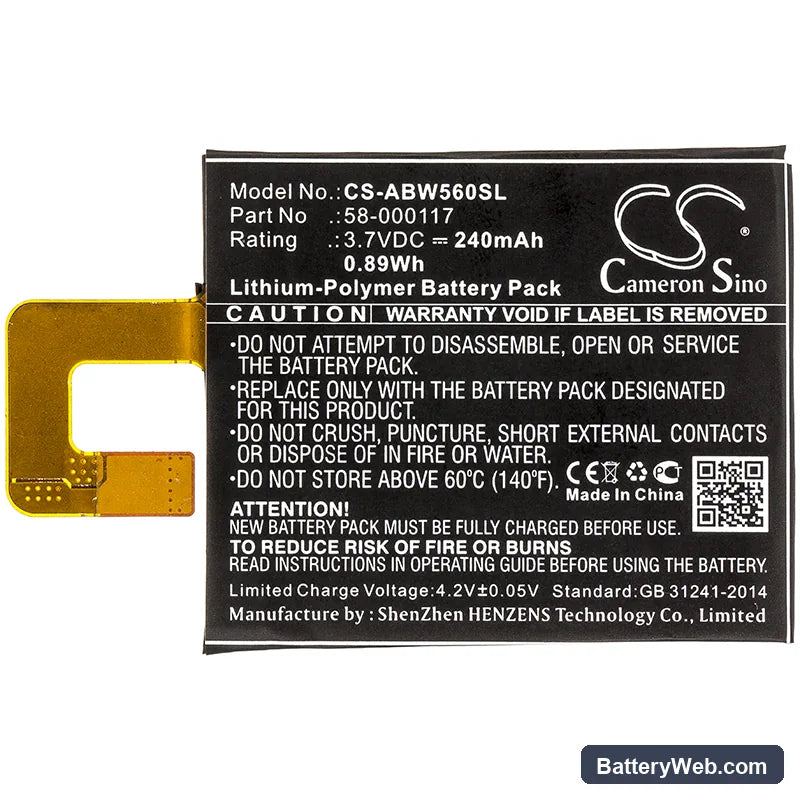 Amazon Kindle Oasis Replacement Battery, 3.7V, 240mAh, Li-Polymer 3