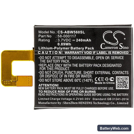 Amazon Kindle Oasis Replacement Battery, 3.7V, 240mAh, Li-Polymer 3