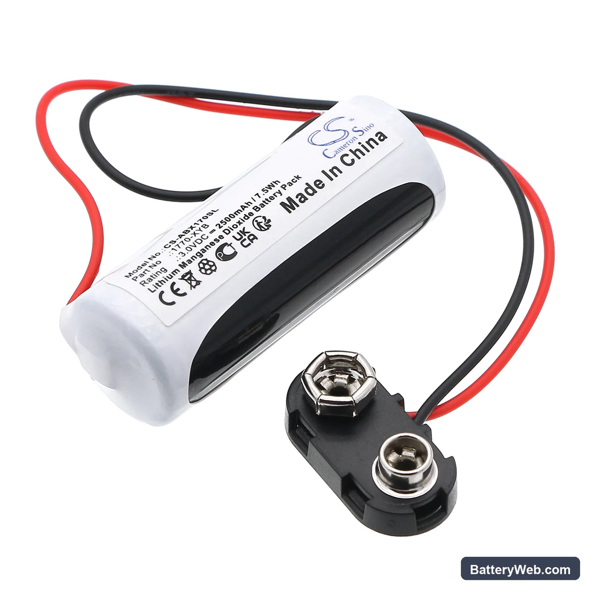 GE Fanuc Series1 Replacement Battery, 3V, 2500mAh, Li-MnO2 1