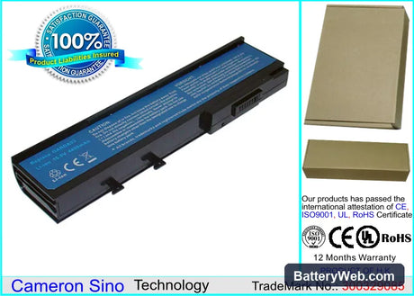 Acer Ferrari 1100 Replacement Battery, 10.8V, 4400mAh, Li-ion 1