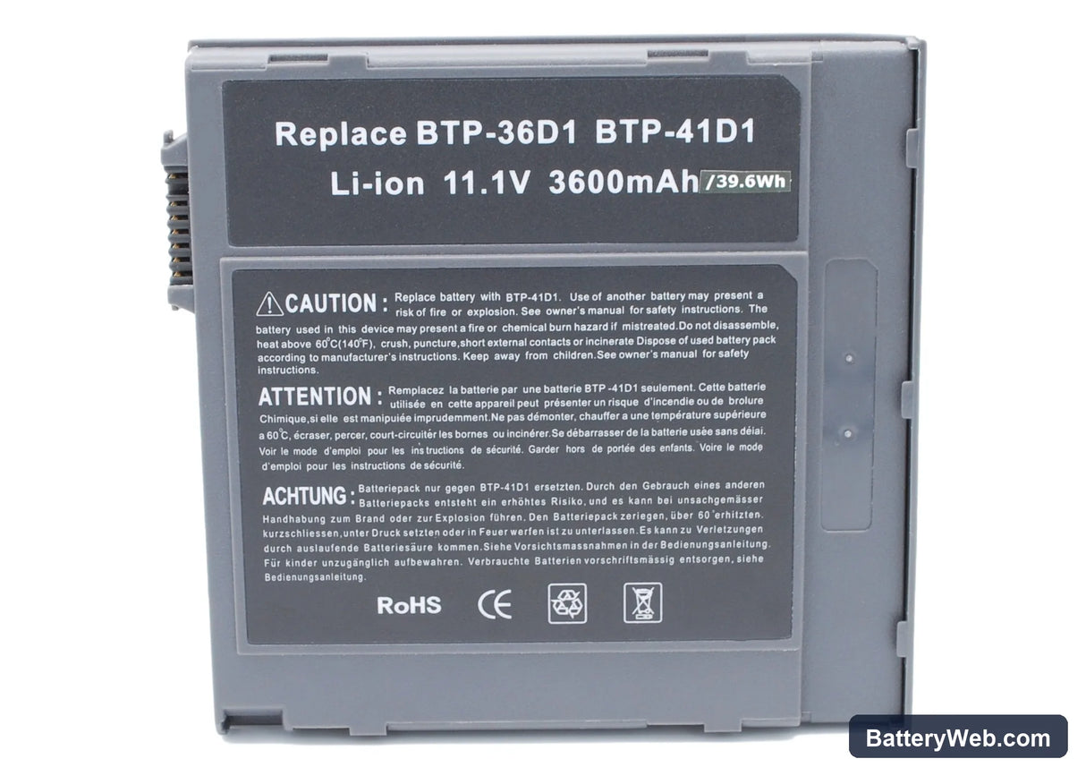 Acer TravelMate 350 Replacement Battery, 11.1V, 3600mAh, Li-ion 1