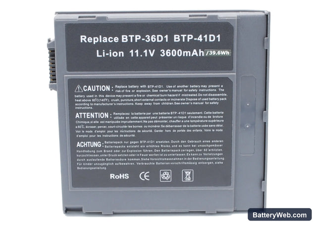 Acer TravelMate 350 Replacement Battery, 11.1V, 3600mAh, Li-ion 1