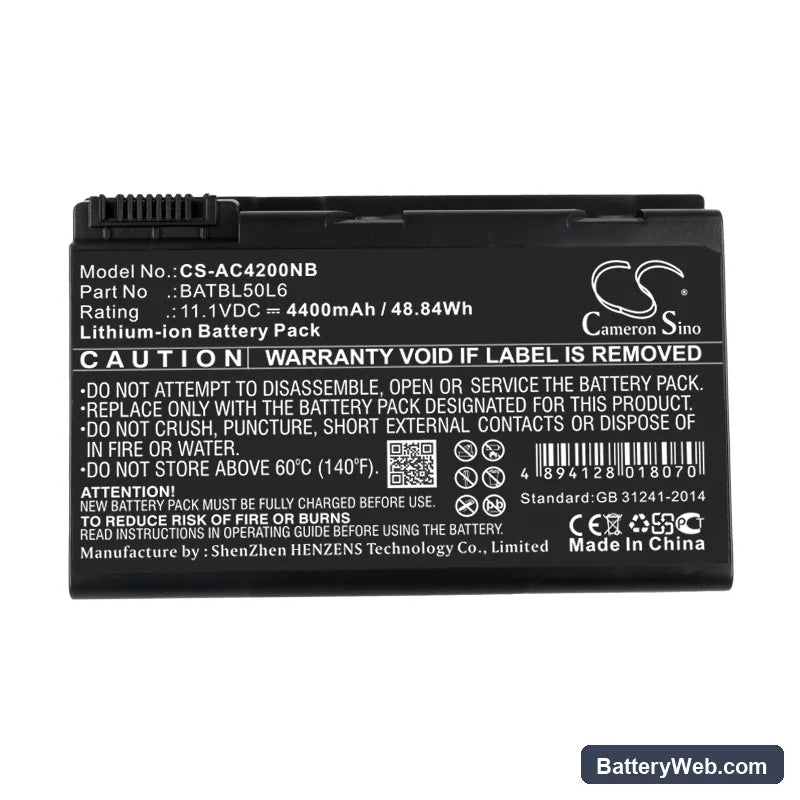 Acer Aspire 3100 Replacement Battery, 11.1V, 4400mAh, Li-ion 5