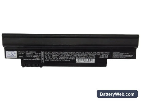 Acer AO532h-2Db Replacement Battery, 10.8V, 6600mAh, Li-ion 5
