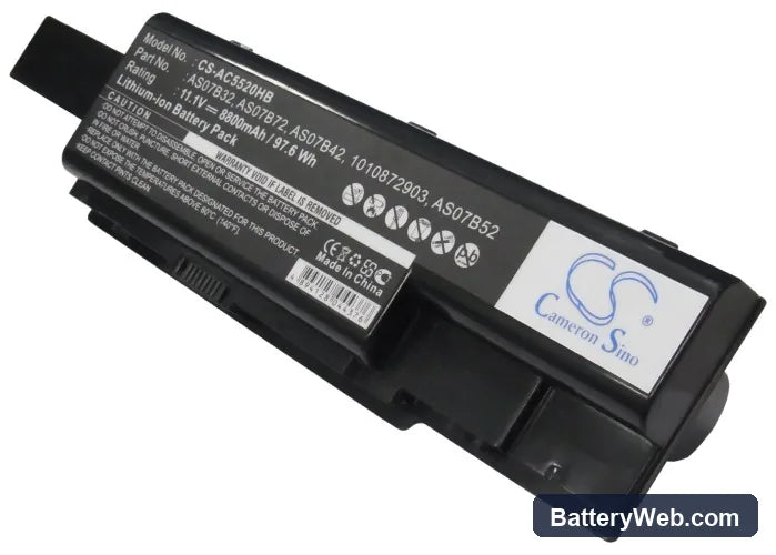Acer Aspire 7520 Replacement Battery, 11.1V, 8800mAh, Li-ion 2
