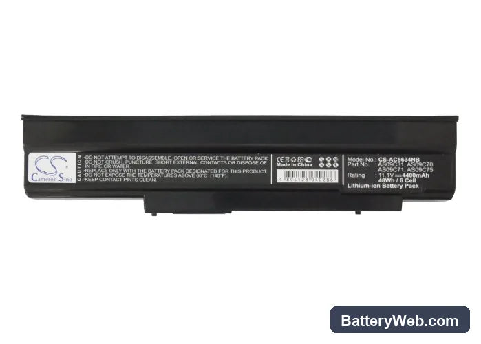 Gateway NV4001 Replacement Battery, 11.1V, 4400mAh, Li-ion 3