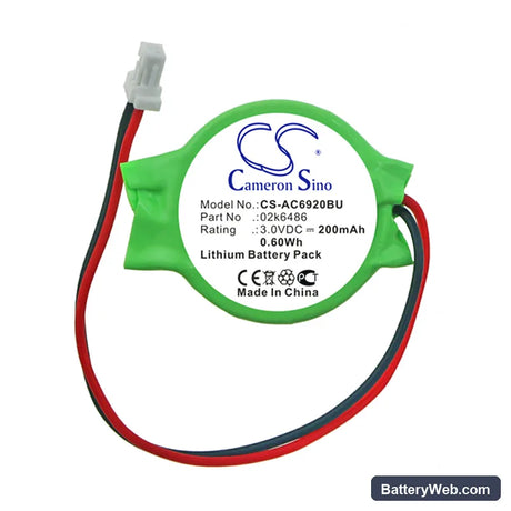 Acer Aspire 6920 Replacement Battery, 3V, 200mAh, Lithium 3