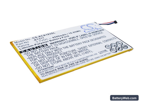 Acer Iconia Tab 8 Replacement Battery, 3.7V, 4500mAh, Li-Polymer 1