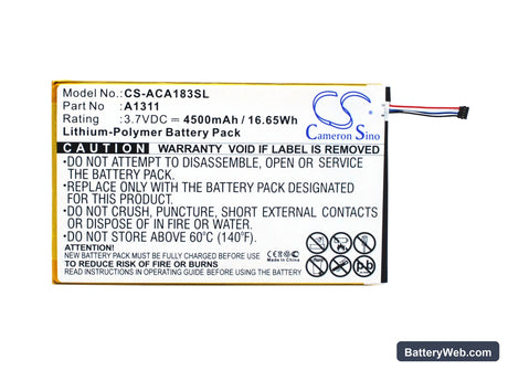 Acer Iconia Tab 8 Replacement Battery, 3.7V, 4500mAh, Li-Polymer 5