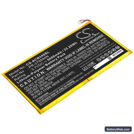 Acer Iconia One 10 B3-A40 Replacement Battery, 3.7V, 6000mAh, Li-Polymer 1