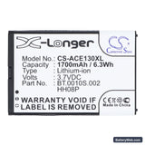 Acer beTouch E130 Replacement Battery, 3.7V, 1700mAh, Li-ion 5