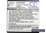Acer Liquid Gallant Replacement Battery, 3.7V, 1350mAh, Li-ion 5