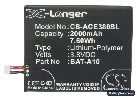 Acer Liquid E3 Replacement Battery, 3.8V, 2000mAh, Li-Polymer 5