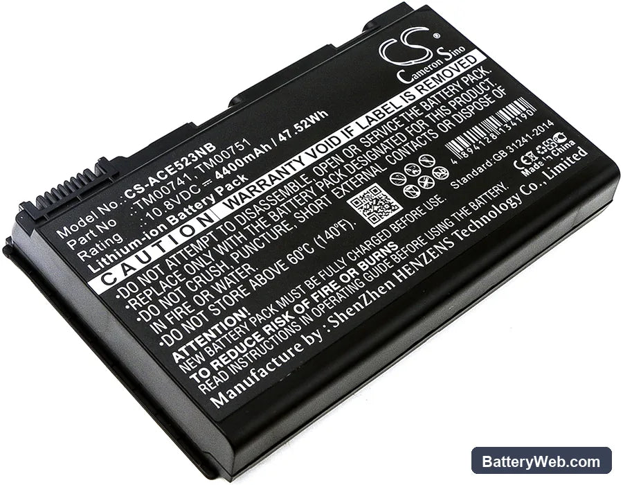Acer Extensa 5120 Replacement Battery, 10.8V, 4400mAh, Li-ion 1