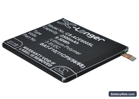 Acer Liquid E600 Replacement Battery, 3.8V, 2500mAh, Li-Polymer 1