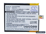 Acer Liquid E700 Replacement Battery, 3.8V, 3000mAh, Li-Polymer 1