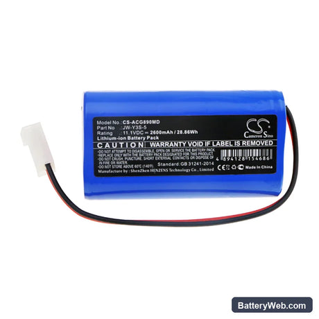 AOLI ECG-8901 Replacement Battery, 11.1V, 2600mAh, Li-ion 3
