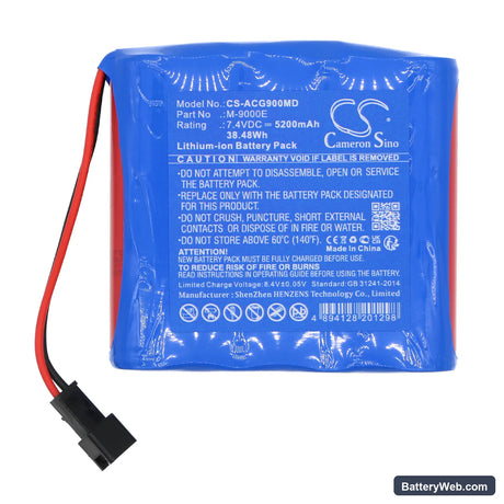 Aricon M-9000E Replacement Battery, 7.4V, 5200mAh, Li-ion 3