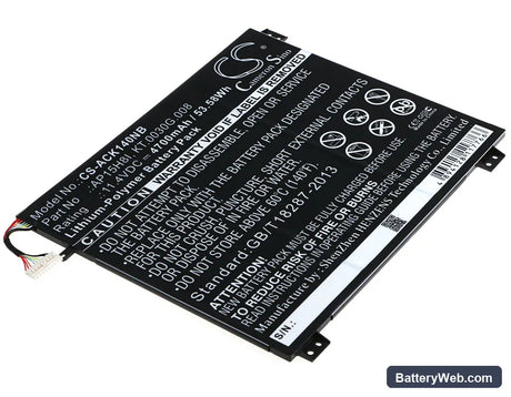 Acer Aspire One Cloudbook 14 Replacement Battery, 11.4V, 4700mAh, Li-Polymer 1