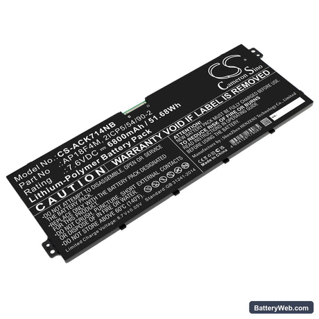Acer Chromebook 714 CB714-1WT-53FX Replacement Battery, 7.6V, 6800mAh, Li-Polymer 1