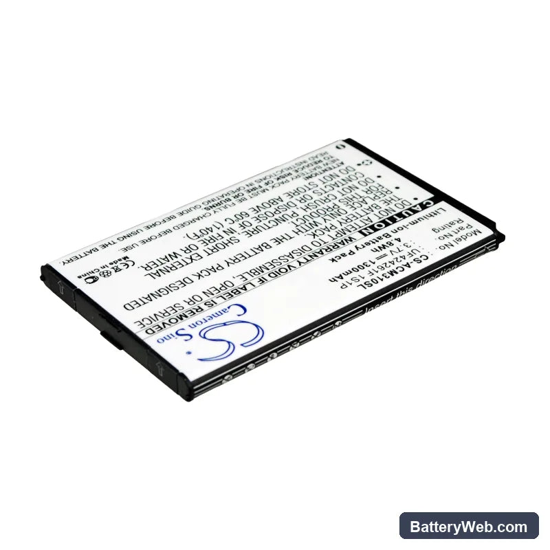 Acer Allegro Replacement Battery, 3.7V, 1300mAh, Li-ion 2
